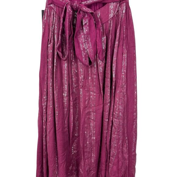 Lulu’s Charlize Magenta Striped Purple Halter Midi Dress Sz XS NWT - Picture 10 of 15